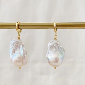 Baroque Pearl Earrings, Drop Earrings with pearls, wedding earrings, pearl earrings