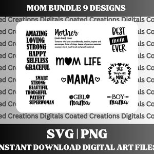 Bundle SVG mamma, festa della mamma svg, migliore mamma mai svg, mamma vita svg, file di taglio Cricut, Silhouette, mamma svg