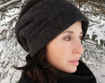 Tuque Slouchy chaude et douillette, doublure polar, tissu haute qualité, AJUSTABLE, confection minutieuse, fait au Québec, livraison rapide