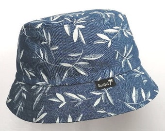 Denim Sun hat, AJUSTABLE size, high quality fabric, meticulous work, flexible, comfortable, UV protection, handmade in Montreal