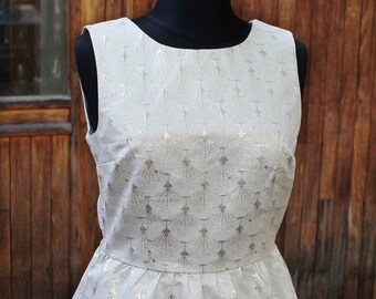 Vintage metallized fiber top Size XL Gold color sleeveless tank Elegant holiday women&#39;s top Festive top US size 16 Cute mosaic pattern top