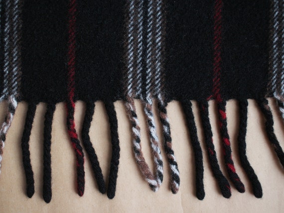 Vintage cashmere wool stripe scarf Unisex scarves… - image 6