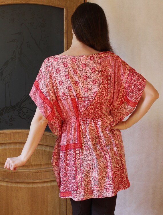 Vintage viscose kaftan beach dress Bohemian sundr… - image 2