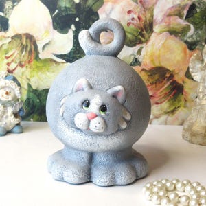 Cute Cat piggy bank vintage / Cat sculpture collectible / Cat gift / Cat figurine vintage