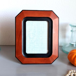Natural Wood Octagon MCM style Picture Frame made in Thailand / 3.5 x 5 frame Scandi style