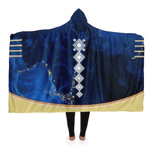 Blau & Gold Sherpa Cape - Abgrund inspirierte Sky Cape Decke