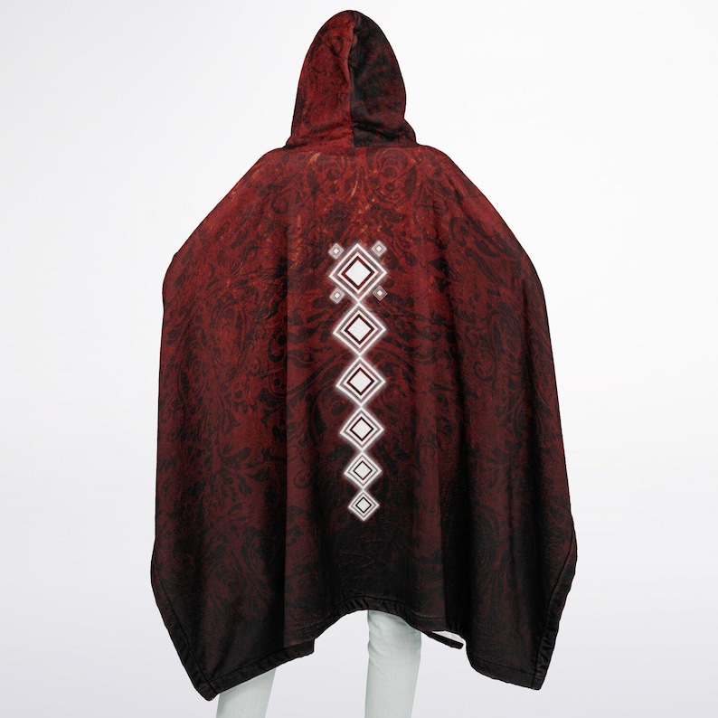 Poncho de franela Eden Rebirth / Manta acogedora con capucha inspirada en el cielo imagen 3