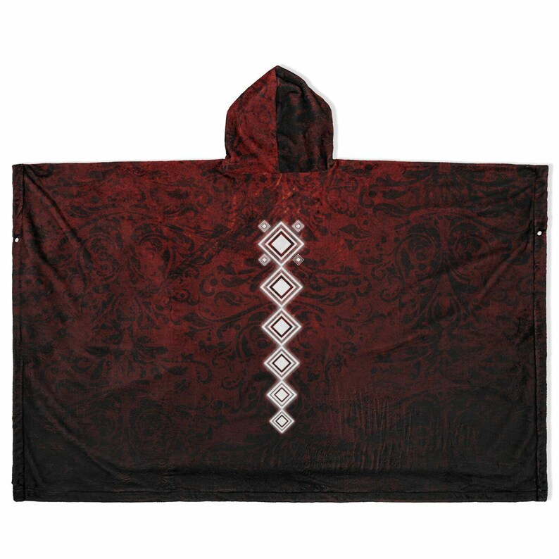 Poncho de franela Eden Rebirth / Manta acogedora con capucha inspirada en el cielo imagen 2