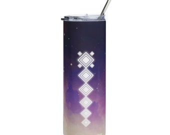 Starry Sky Stainless Steel Tumbler - 20 oz, Metal Straw