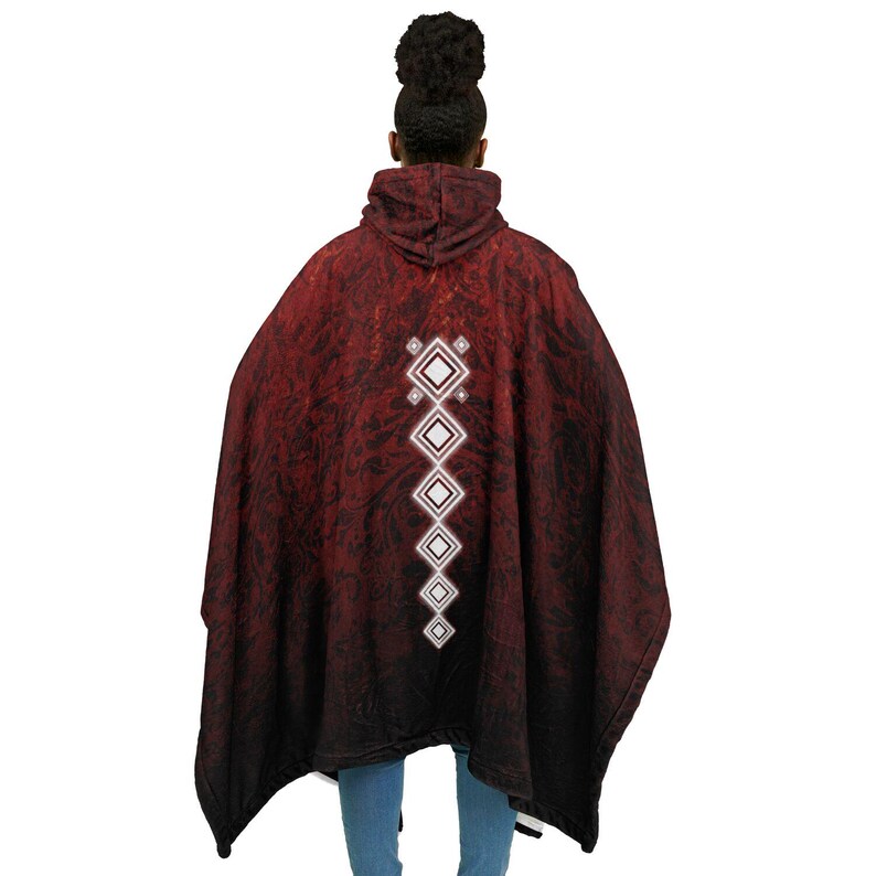 Poncho de franela Eden Rebirth / Manta acogedora con capucha inspirada en el cielo imagen 5