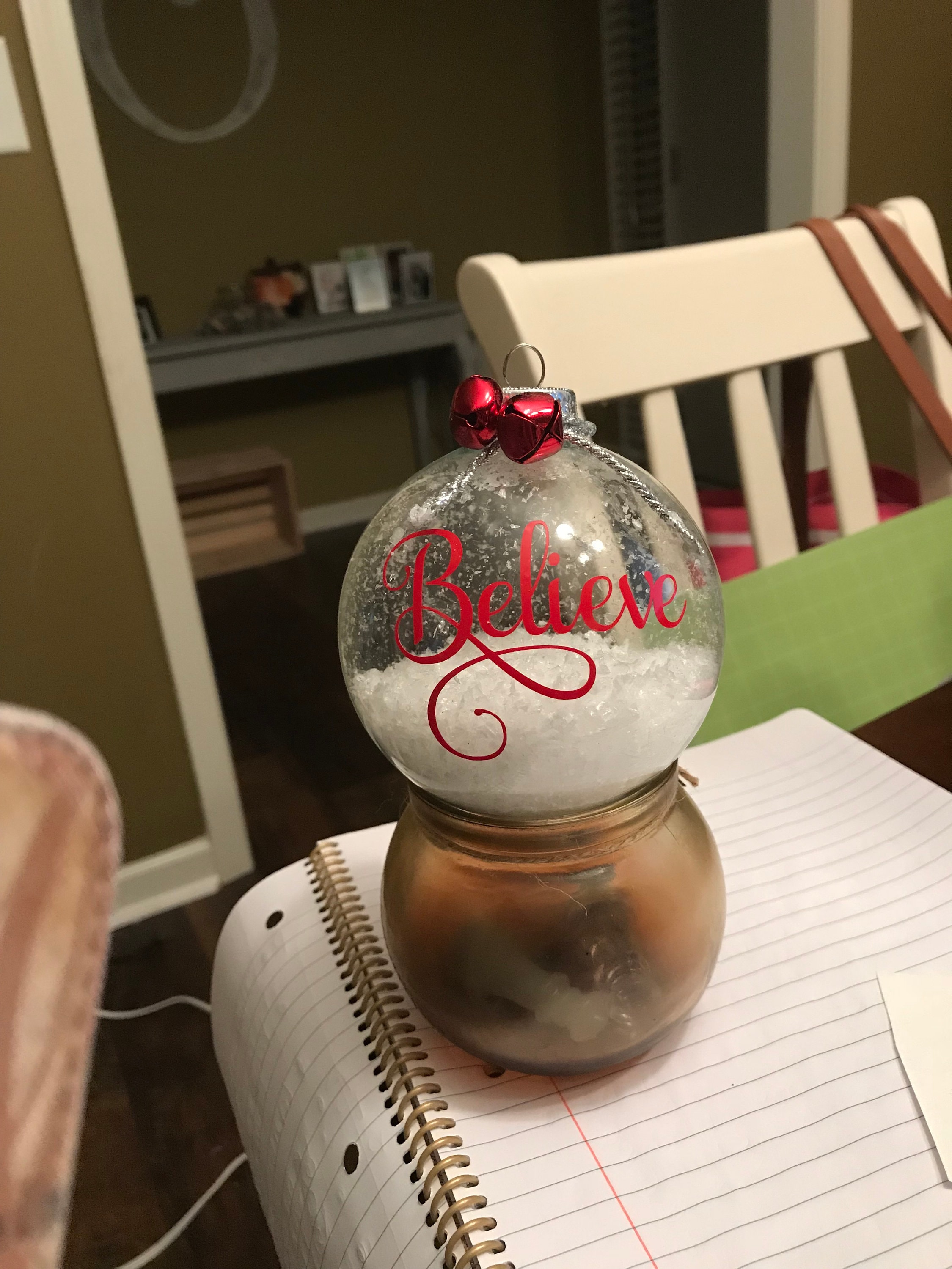 Jumbo Glass Ornament Personalized ornament Believe Etsy