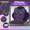 Gamer Black Cat PNGTuber | Avatar for Streaming Twitch, Discord and Youtube | Voice Reactive Images Ready To Use in Veadotube | OBS product logo