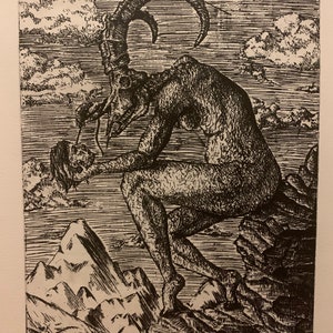 The MaskMaker (Athazagoraphobia)' Etching Print