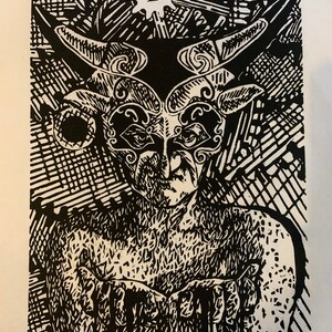 Temper” Woodcut Print