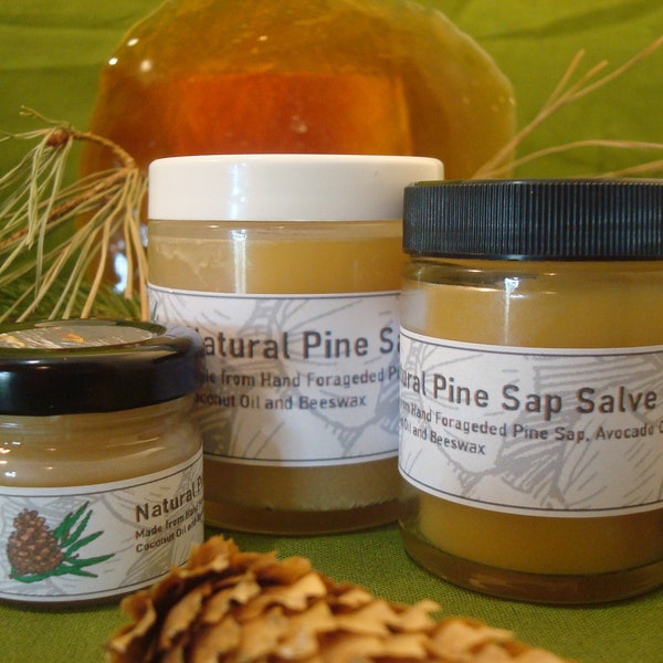 Natural Hand-Foraged Pine Sap Salve - Handmade Handbalm for Dry, Damaged or Cracked Skin and Hands