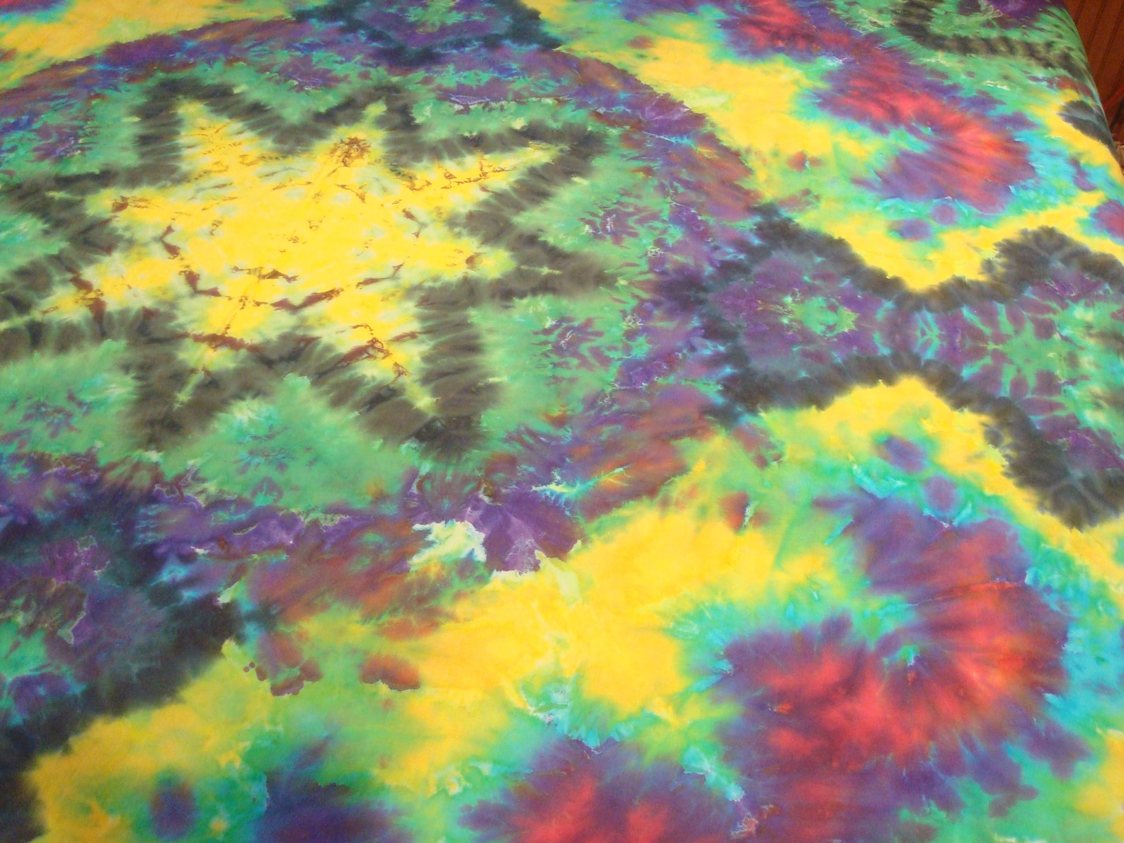 Handdyed Tie Dye Wallhang Tapestry Yellow Starburst Four Etsy
