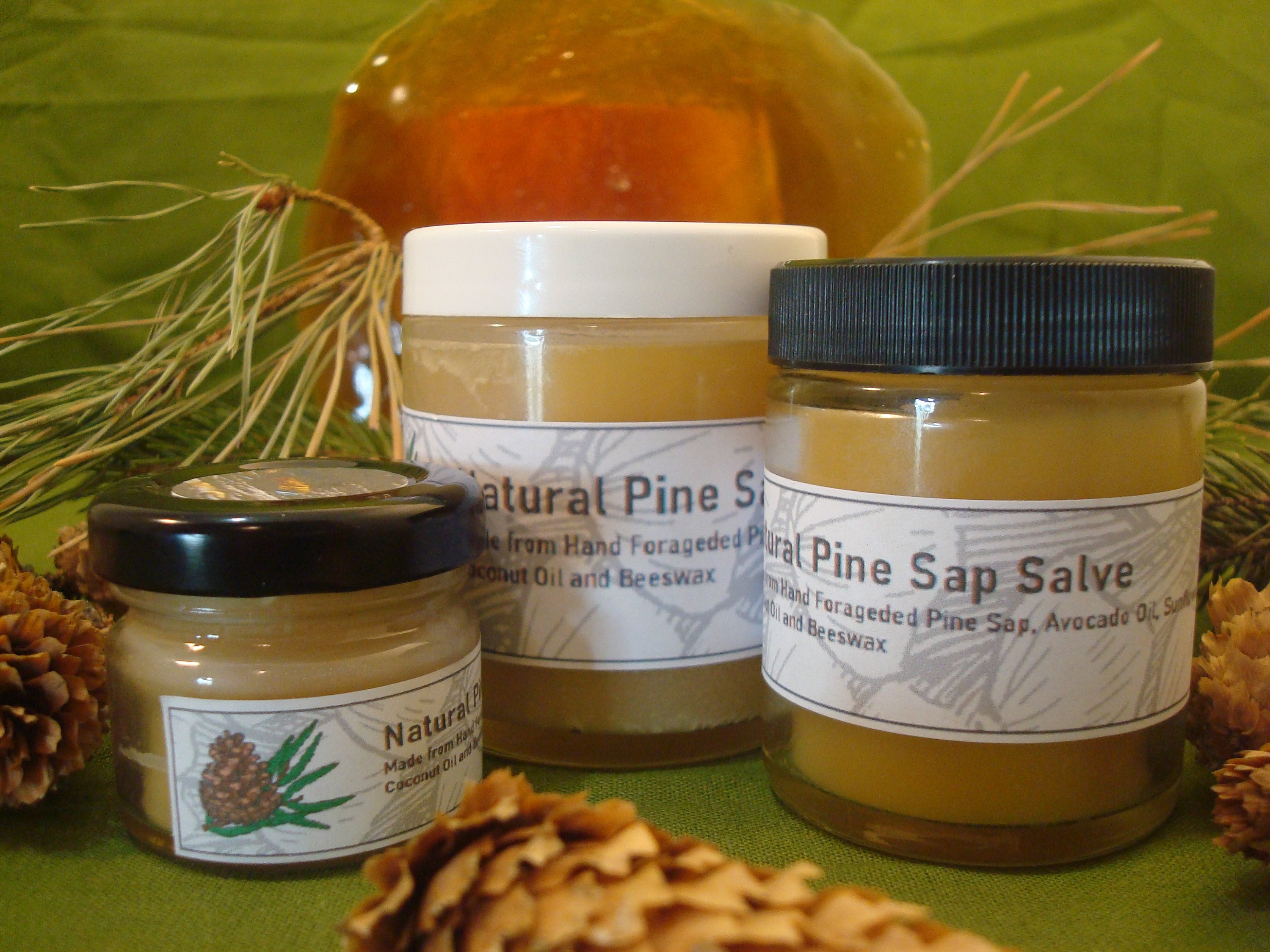 Natural Hand-foraged Pine Sap Salve Handmade Handbalm for Dry, Damaged