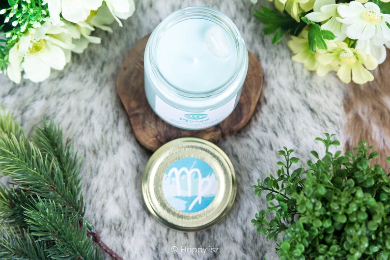 ZODIAC CANDLE VIRGO / Clear Quartz Crystal Candle With Etsy