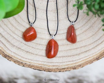 RED JASPER PENDANT / Pendant with 925 Sterling Silver Eyelet for Grounding, Incentive & Decisiveness