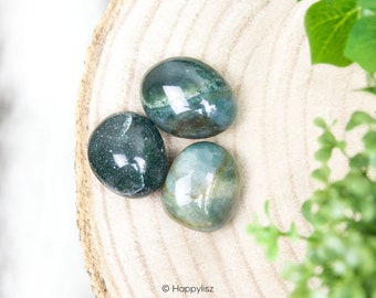 MOSS AGATE CRYSTAL / Tumbled Moss Agate Crystal for Stability, Protection & Relaxation