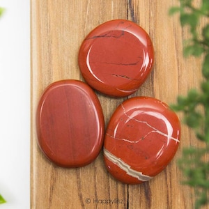 RED JASPER CRYSTAL / Tumbled Red Jasper Palmstone Crystal for Grounding, Courage & Willpower