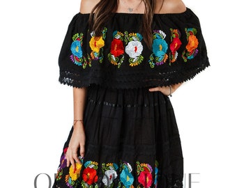 black traditional mexican dress