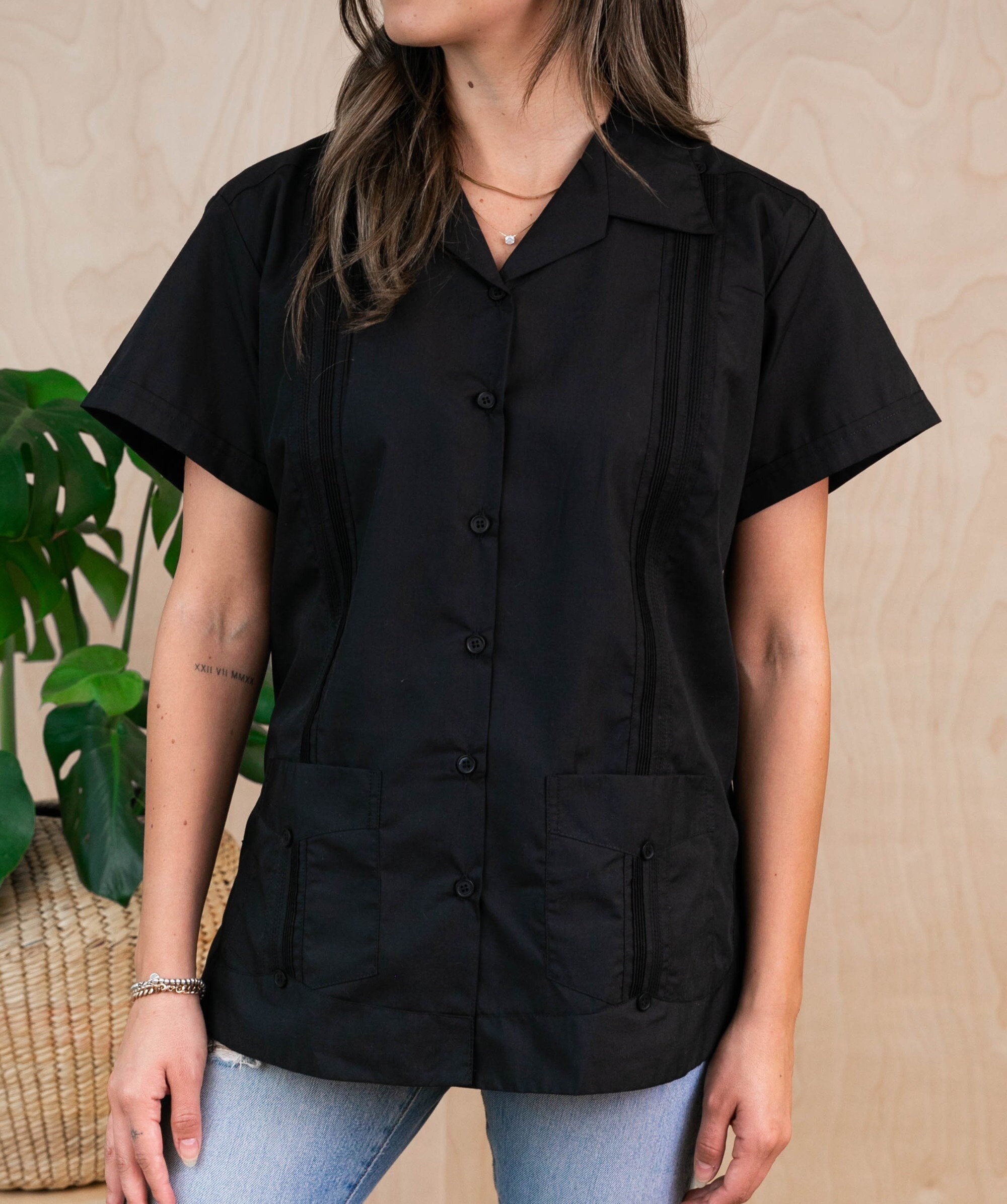 black guayabera shirts