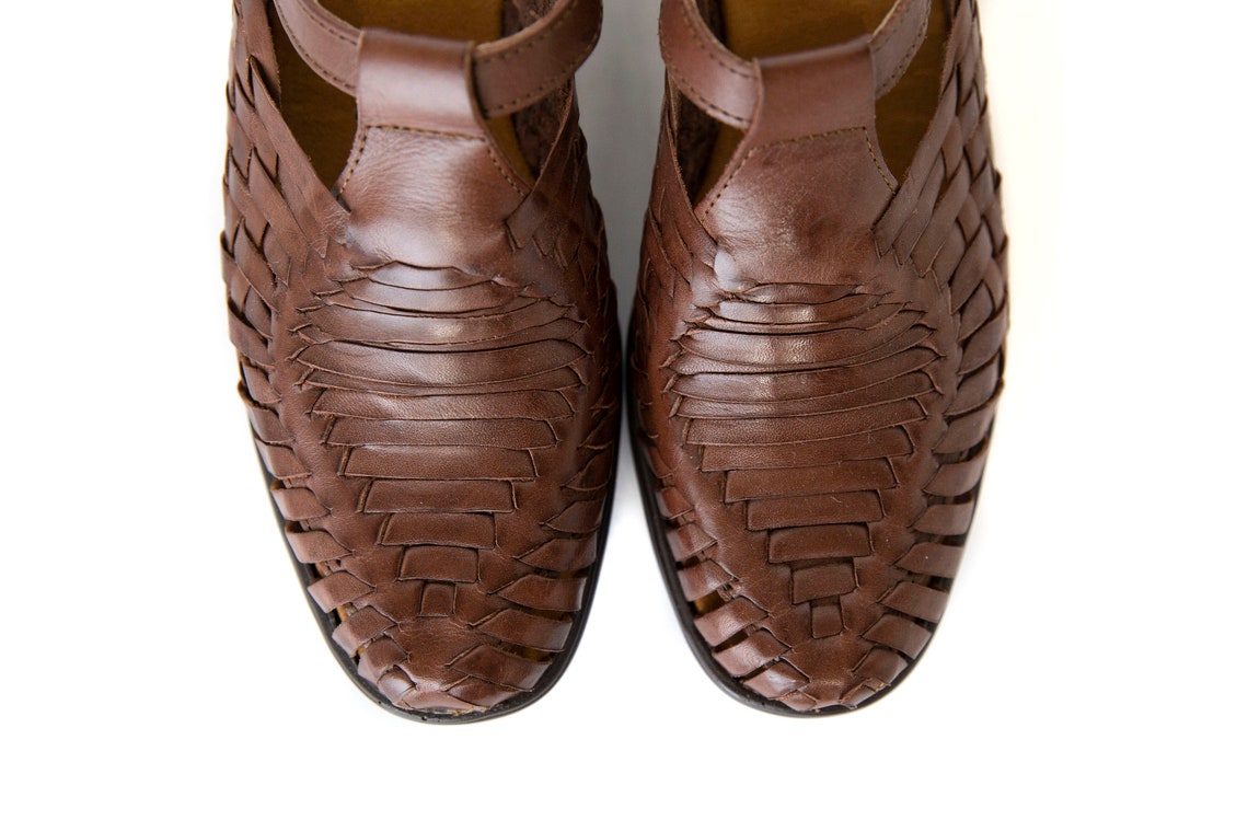 PREMIUM Men's Mexican Closed Toe Huarache Sandals BROWN | Etsy