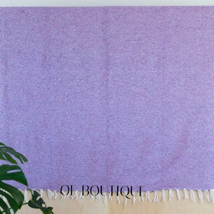 HEAVYWEIGHT Thick Mexican Blanket - SOLID LAVENDER - Handmade Authentic Soft Yoga Pilates
