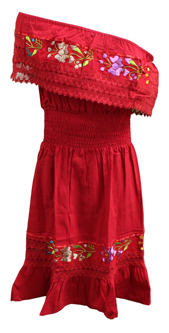 red mexican dress off the shoulder
