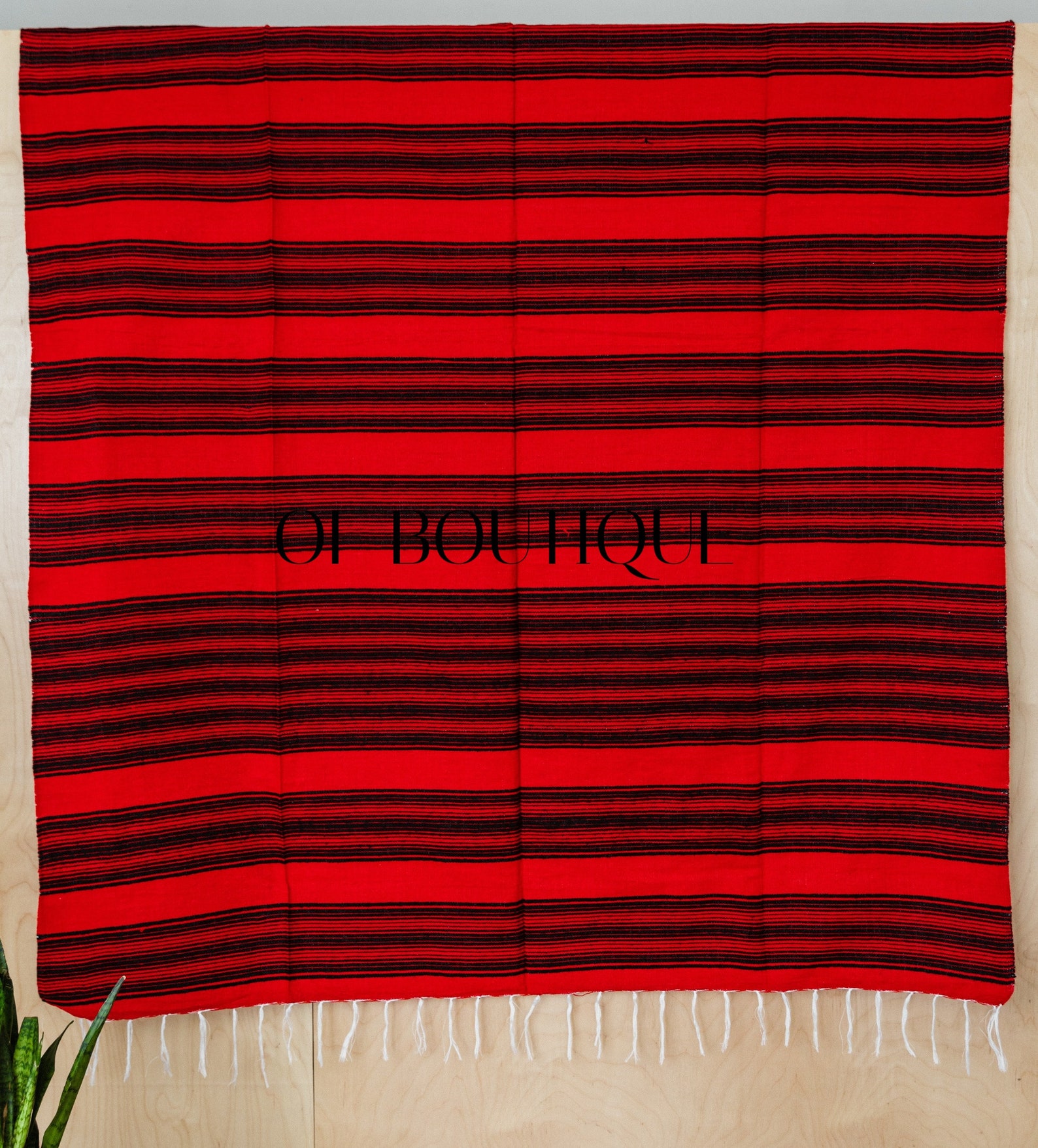 Mexican Serape Sarape BLANKET Saltillo RED BLACK Pattern Handmade Hot