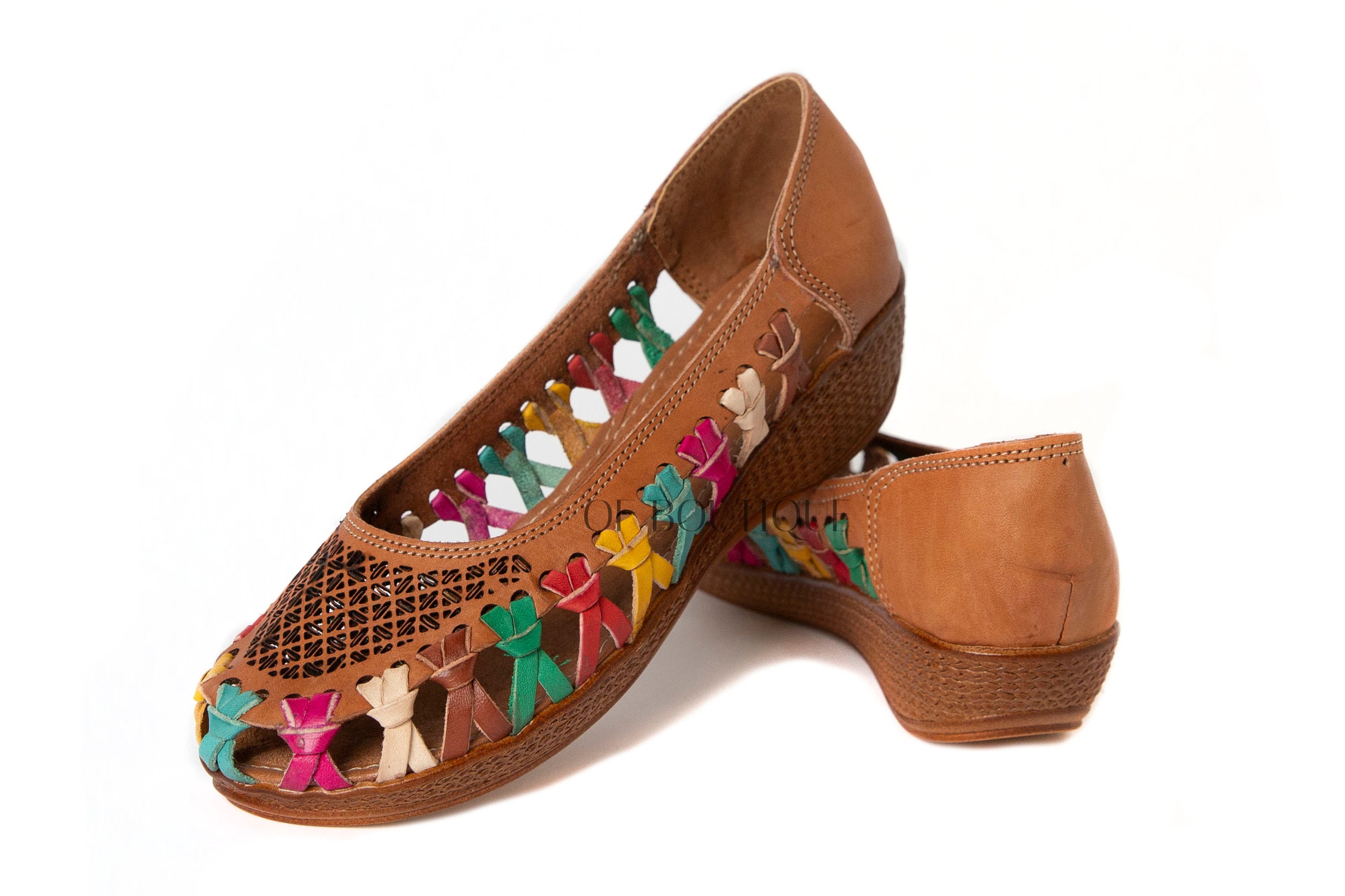 Closed Toe Women's Mexican Huarache Sandals Multi Color Etsy