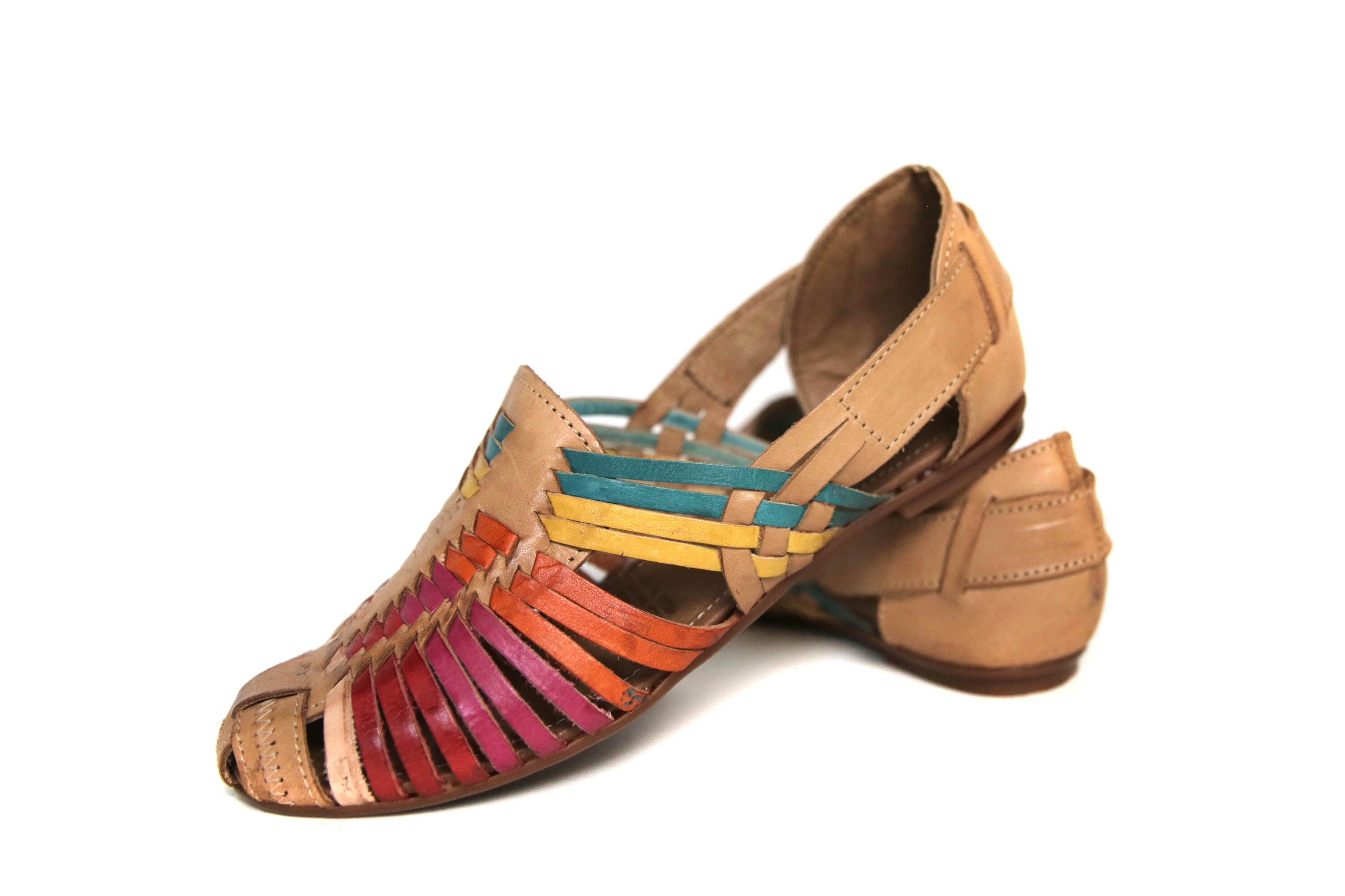 WOMEN'S CLOSED Toe Colorful Weave Mexican Sandals MULTI - Etsy