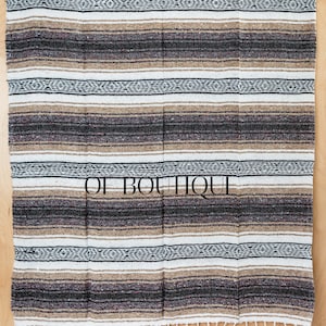 Mexican Blankets, Tan, Traditional Style Throw, Yoga Mat