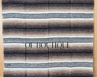 Mexican Blankets, Tan, Traditional Style Throw, Yoga Mat