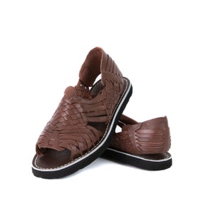 Mexican Sandals for Women All Sizes Handcrafted Authentic Leather Brown