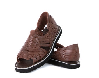 Mexican Sandals for Women All Sizes Handcrafted Authentic Leather Brown