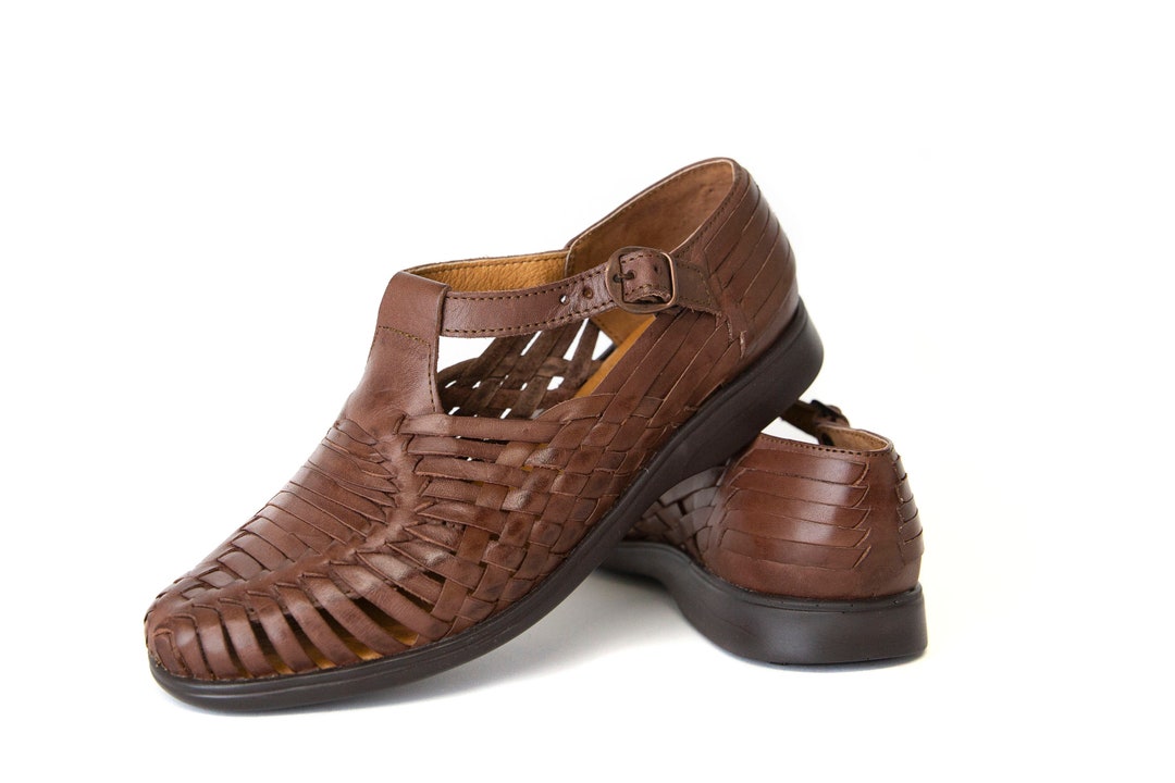 PREMIUM Men's Mexican Closed Toe Huarache Sandals BROWN - Etsy