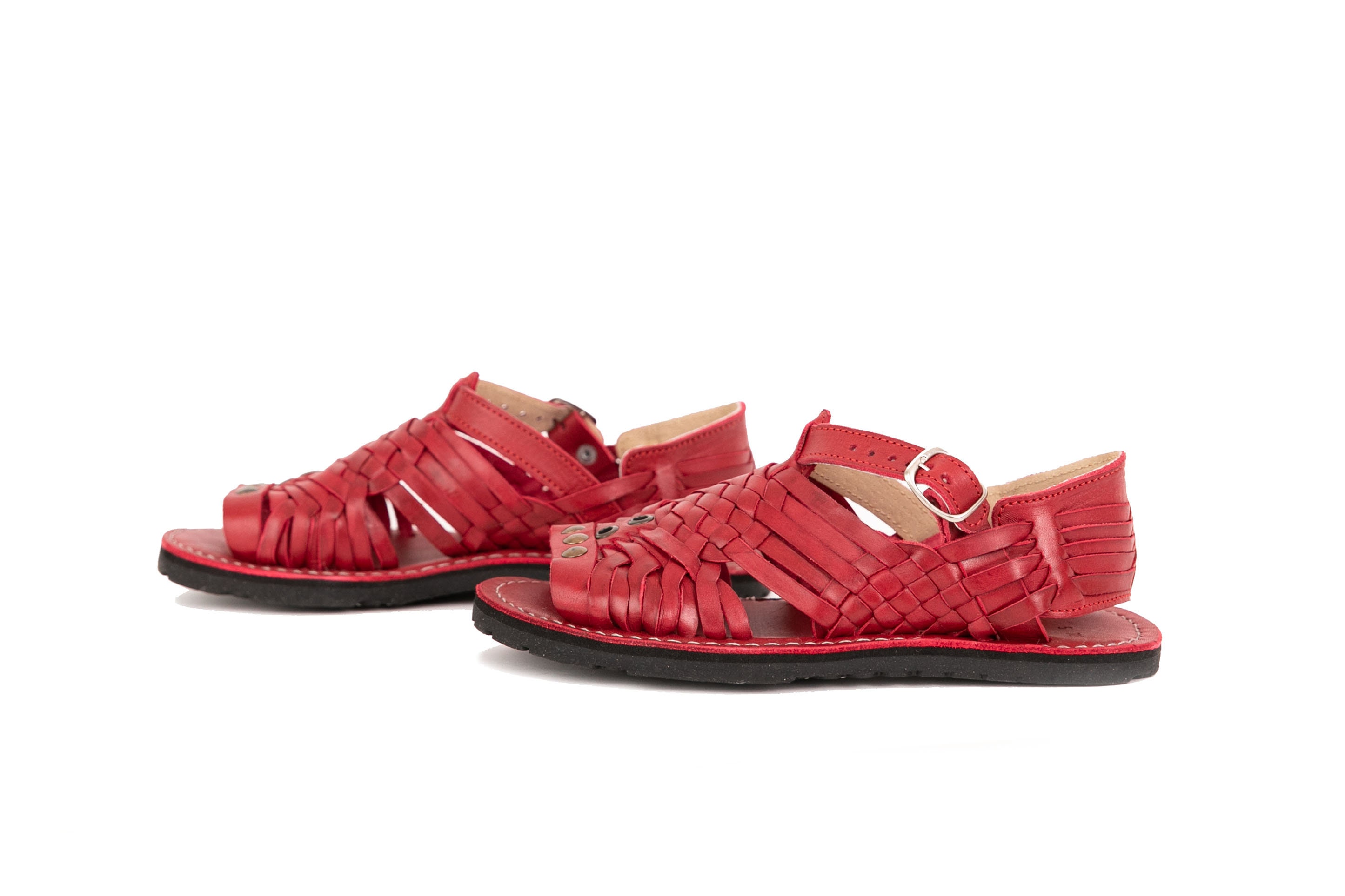 Women s Mexican Huaraches PIHUAMO Style RED Leather Handcrafted SIDREY Etsy