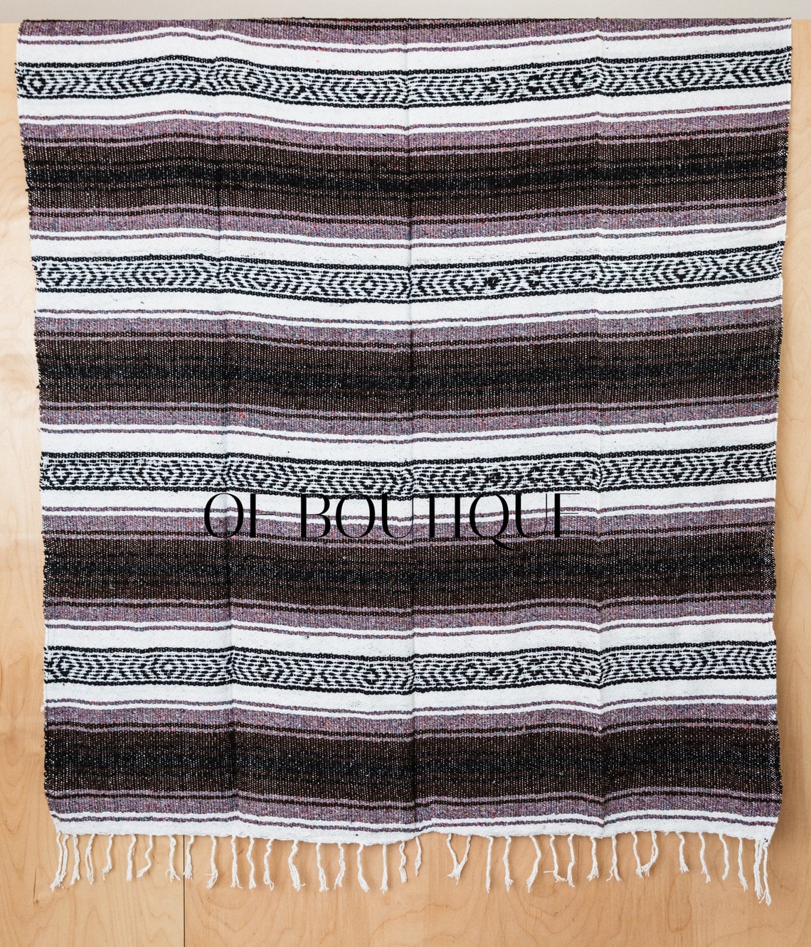 Traditional Authentic Mexican Blanket DARK BROWN Pattern Etsy