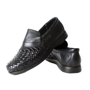 PREMIUM Men&#39;s Mexican Closed Toe Huarache Sandals - BLACK #452 - All Sizes Handwoven Leather Authentic Huaraches Handmade