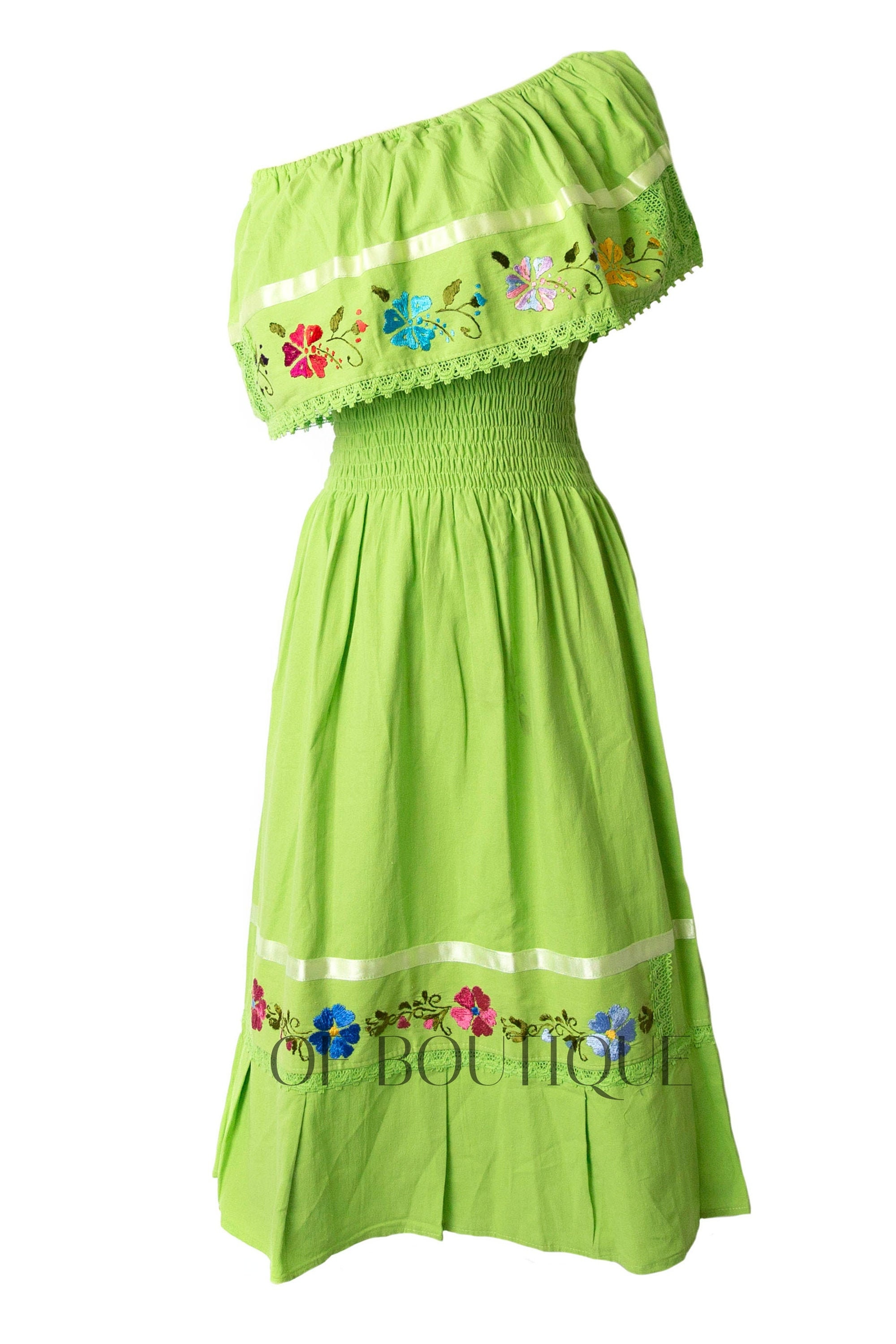 Green top mexican dress