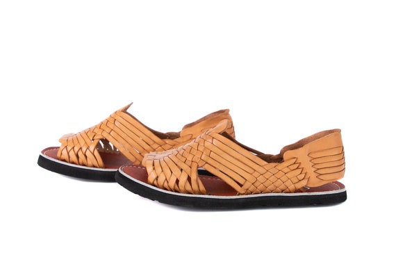 Women Mexican Sandals All Sizes Ladies Hippie Huaraches Handmade Leather Natural Color Tone Etsy