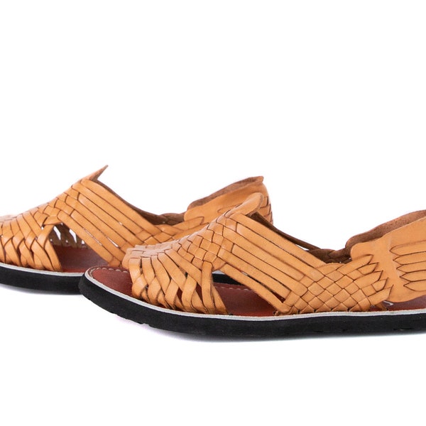 Women Mexican Sandals All Sizes Ladies Hippie Huaraches Handmade Leather Natural Color Tone