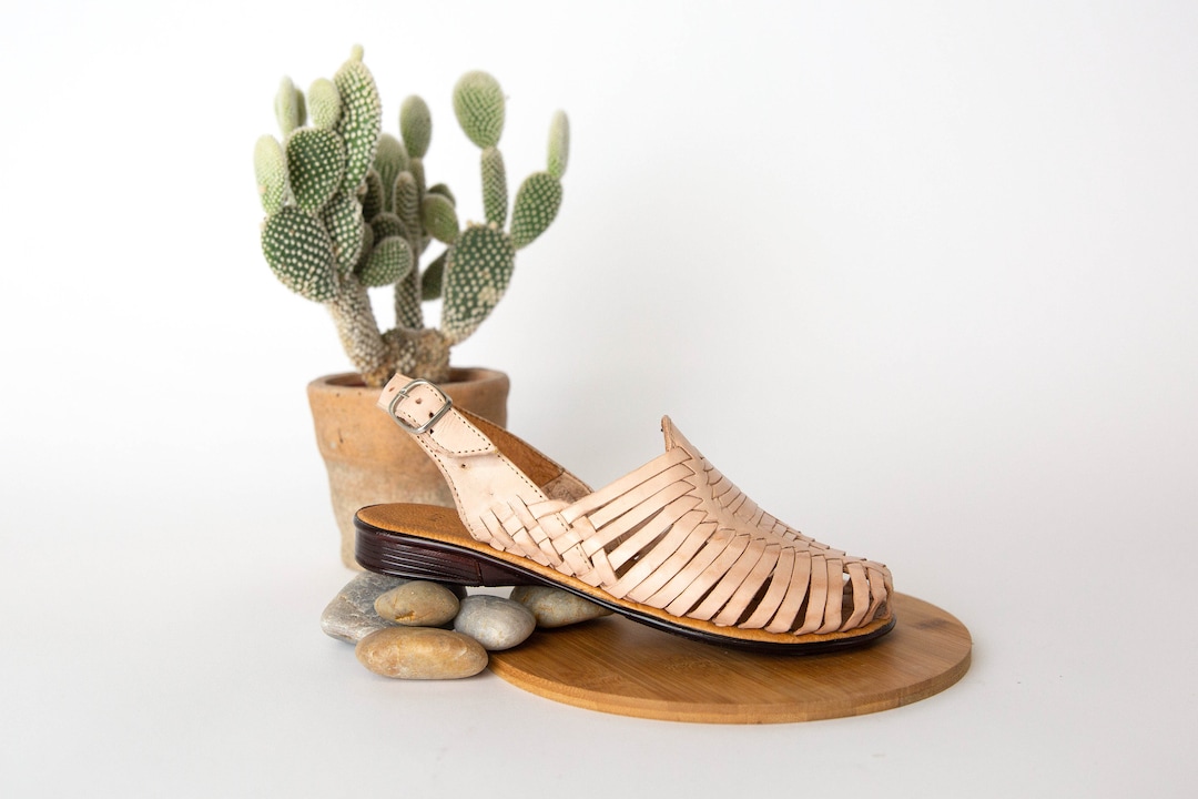 Women's Mexican Sandals With Adjustable Buckle Closed Toe Natural 20