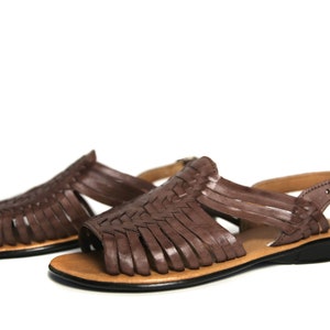 CLASSIC Women&#39;s Mexican Huarache Sandals - BROWN #28 - All Sizes Handwoven Leather Authentic Huaraches Sandals Handmade PREMIUM Quality Soft