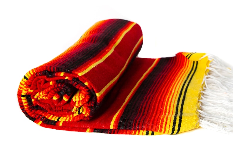 Mexican Serape Sarape Zarape Blanket Saltillo Red Pattern Etsy