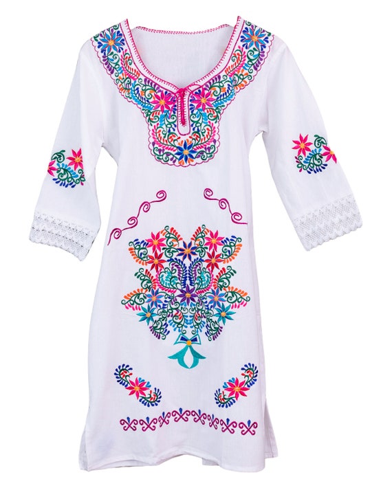 Knee Length Mexican Dress Puebla