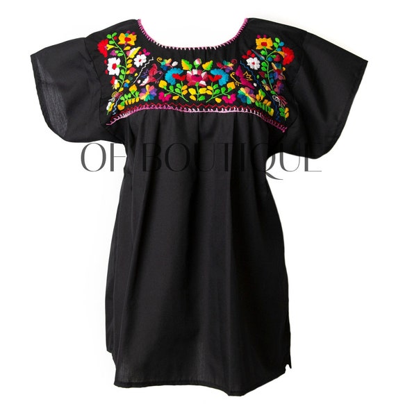 Blusa Mexicana Tradicional Bordada Negra Todas las Tallas - Etsy México Blusa Mexicana Tradicional Bordada Negra Todas las Tallas - Etsy México