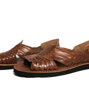 Mexican Sandals Women All Sizes Chedron Color Premium Leather PACHUCO Slip On Flats